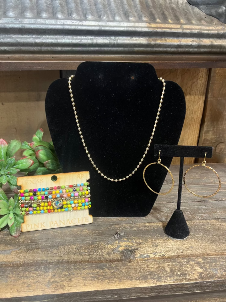 Simple Gold Bead Necklace