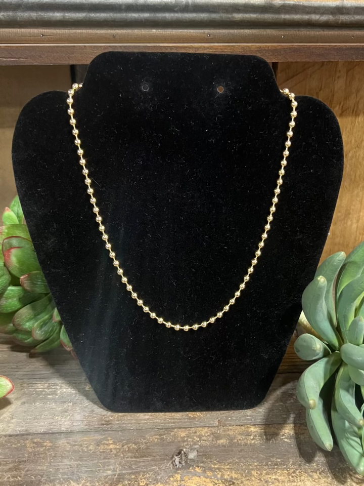 Simple Gold Bead Necklace