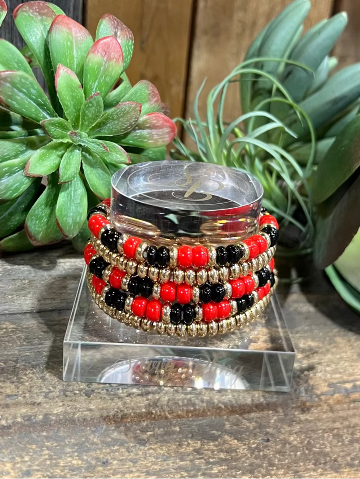 Naomi Red Mix Bracelet Set