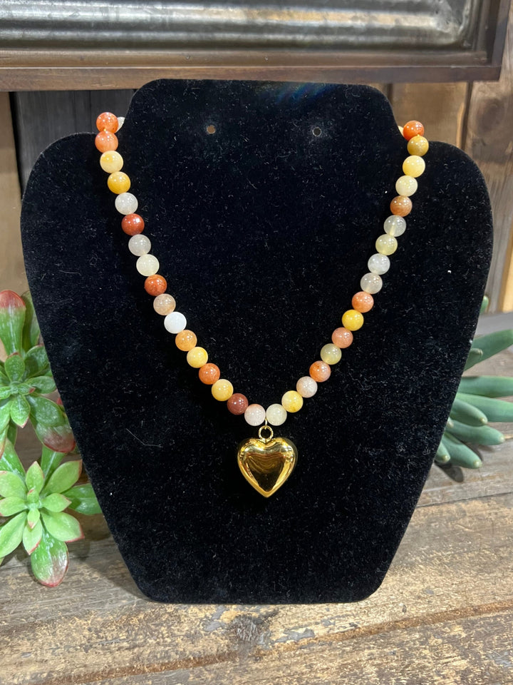 Chunky Statement Brownstone Necklace