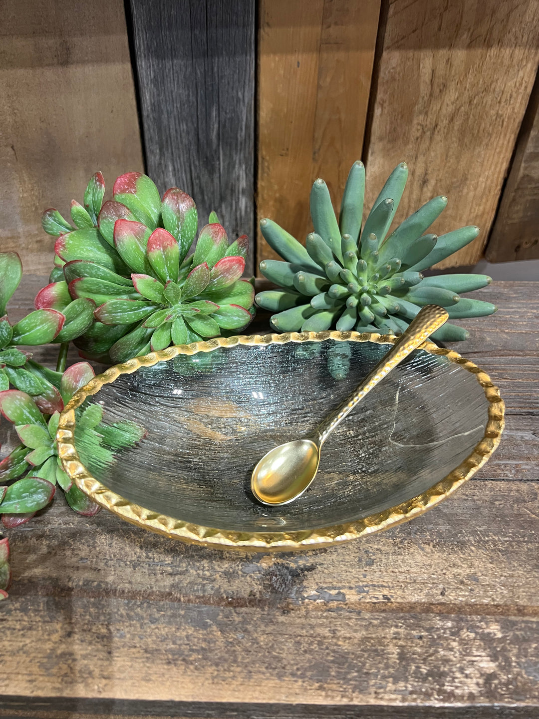 Gold Trimmed Glass Bowl Set by Mud Pie