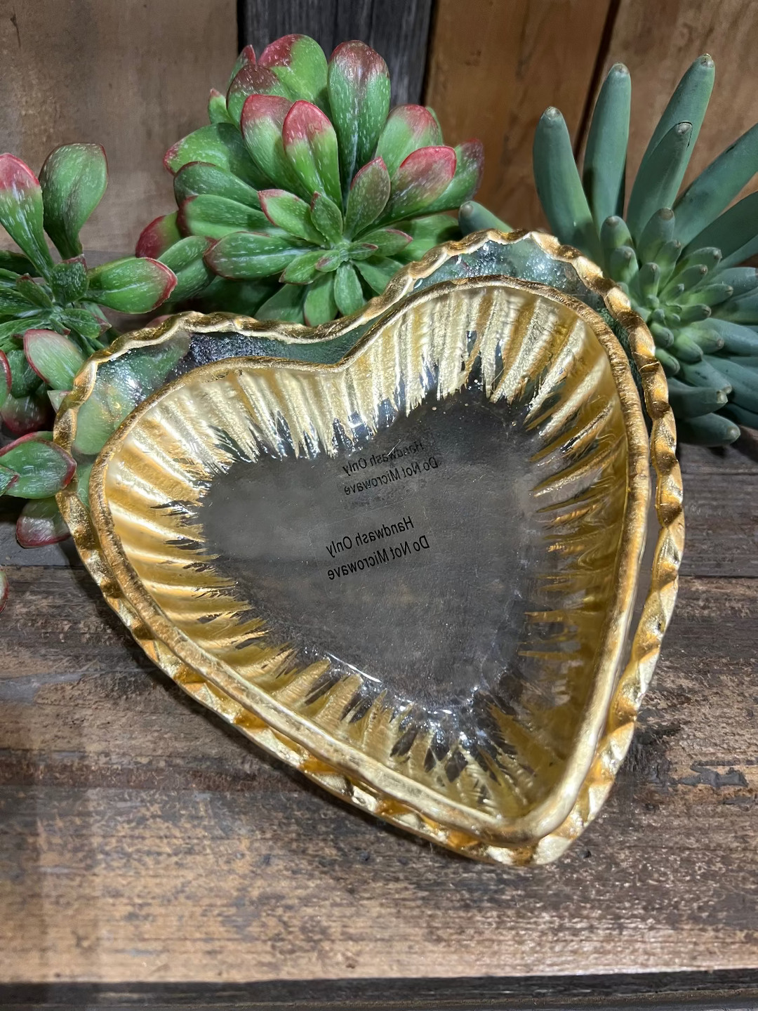 Glass Heart Tidbit Tray Set by Mud Pie