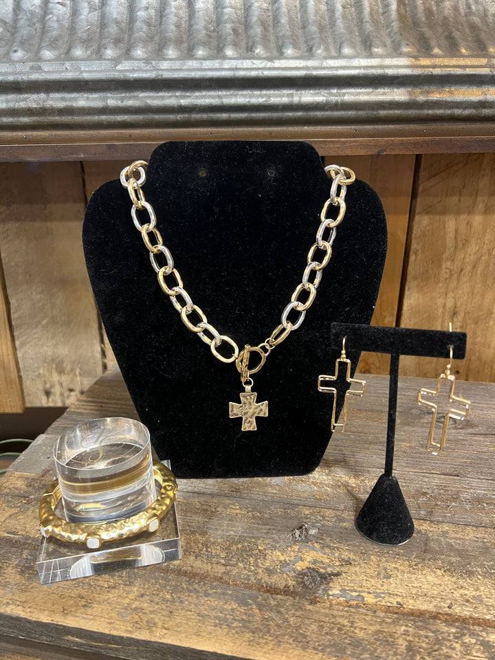 Ester Double Cross Earring