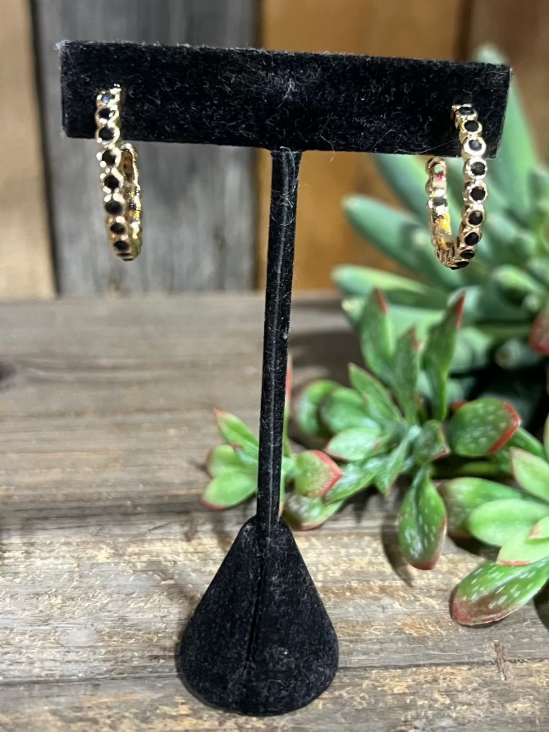 Viena Black & Gold Earrings
