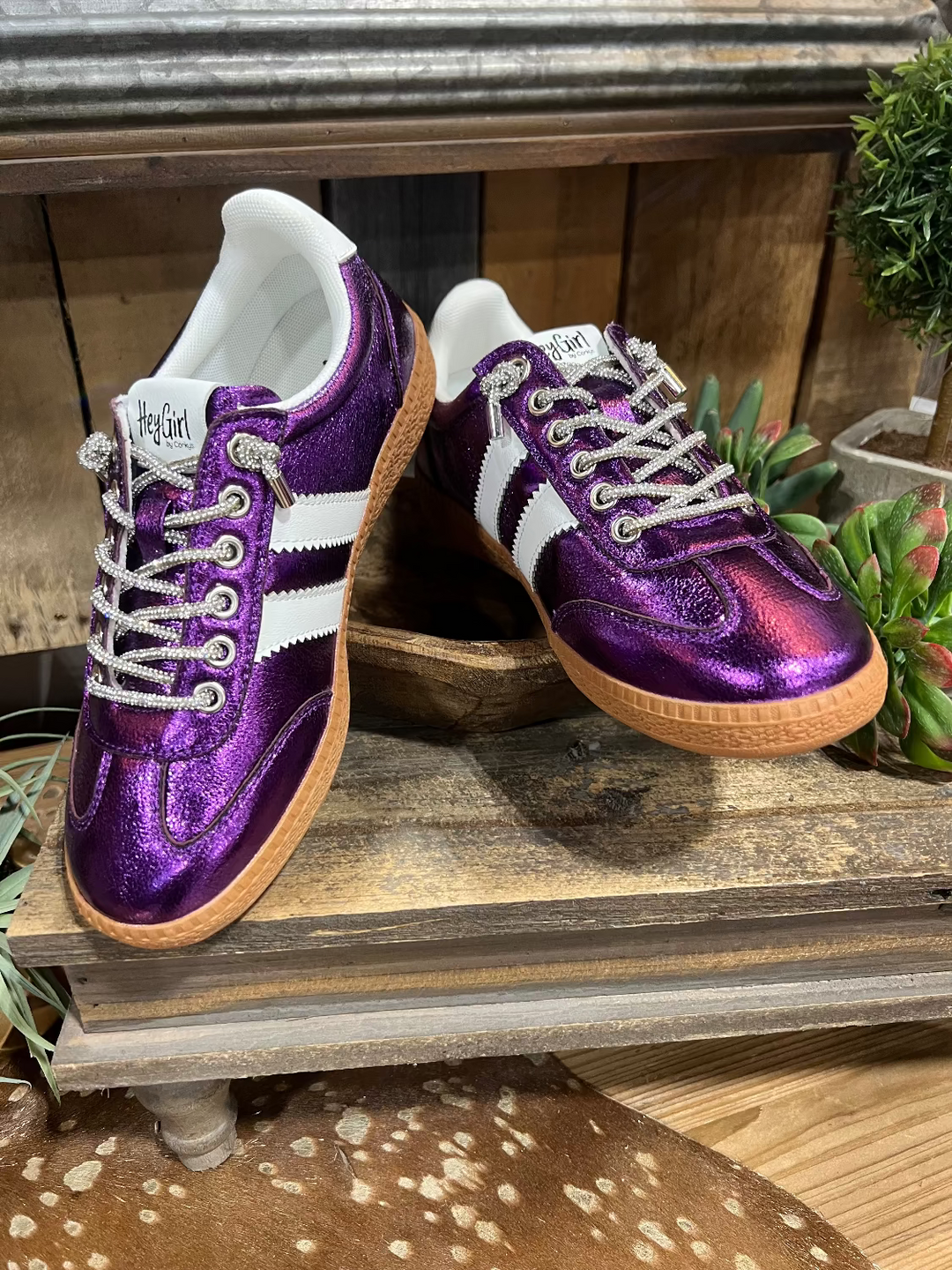 Heads Up Purple Metallic Sneaker by Corkys