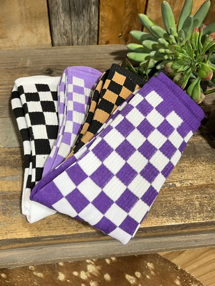Checkerboard Sporty Socks
