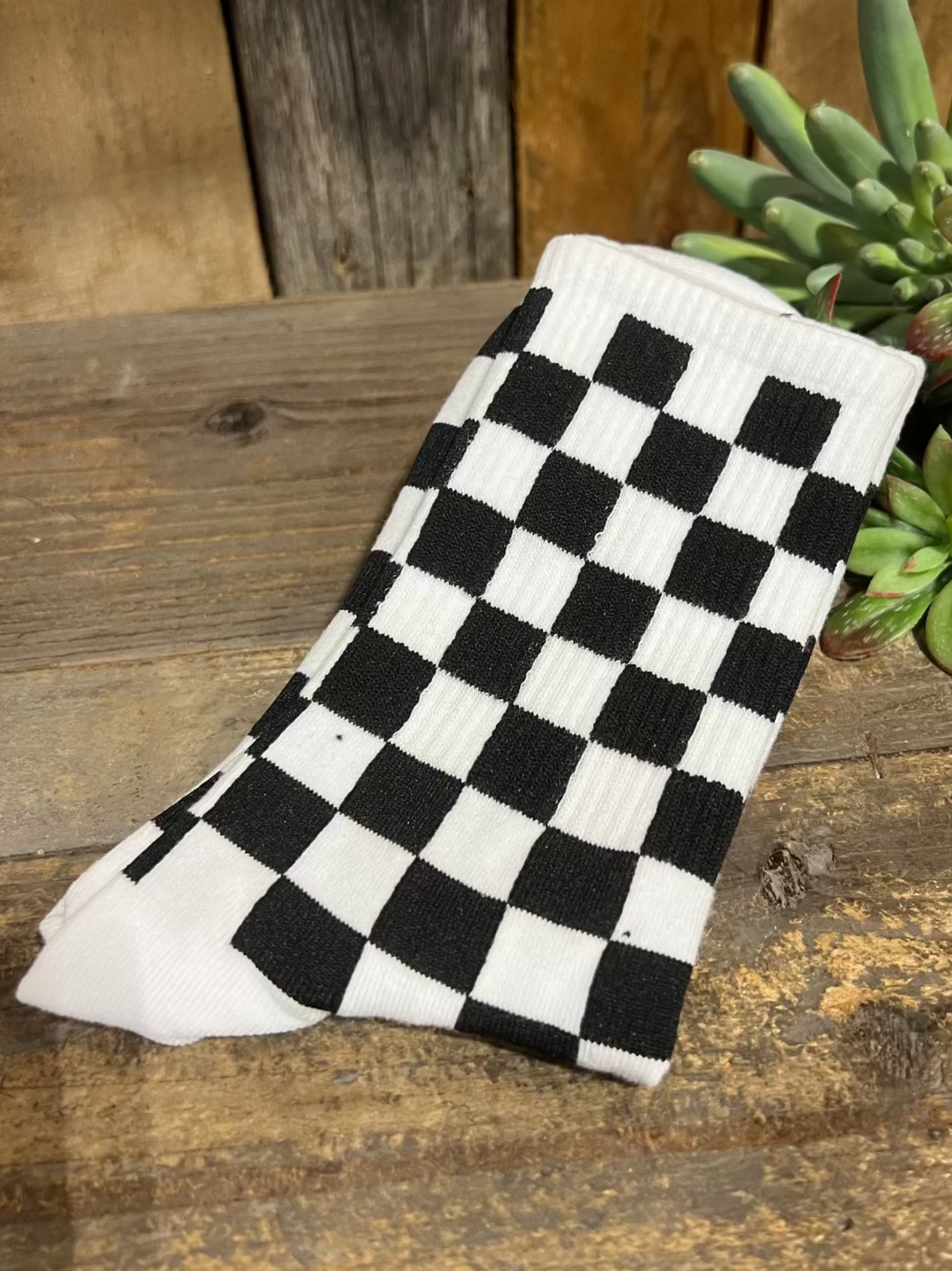 Checkerboard Sporty Socks