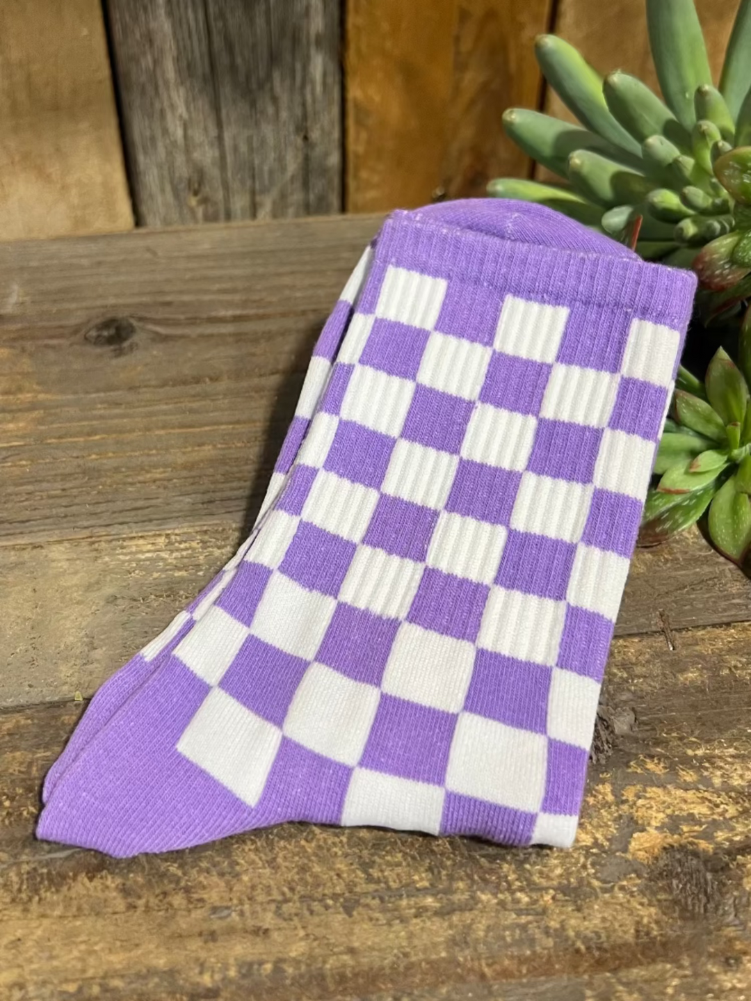 Checkerboard Sporty Socks