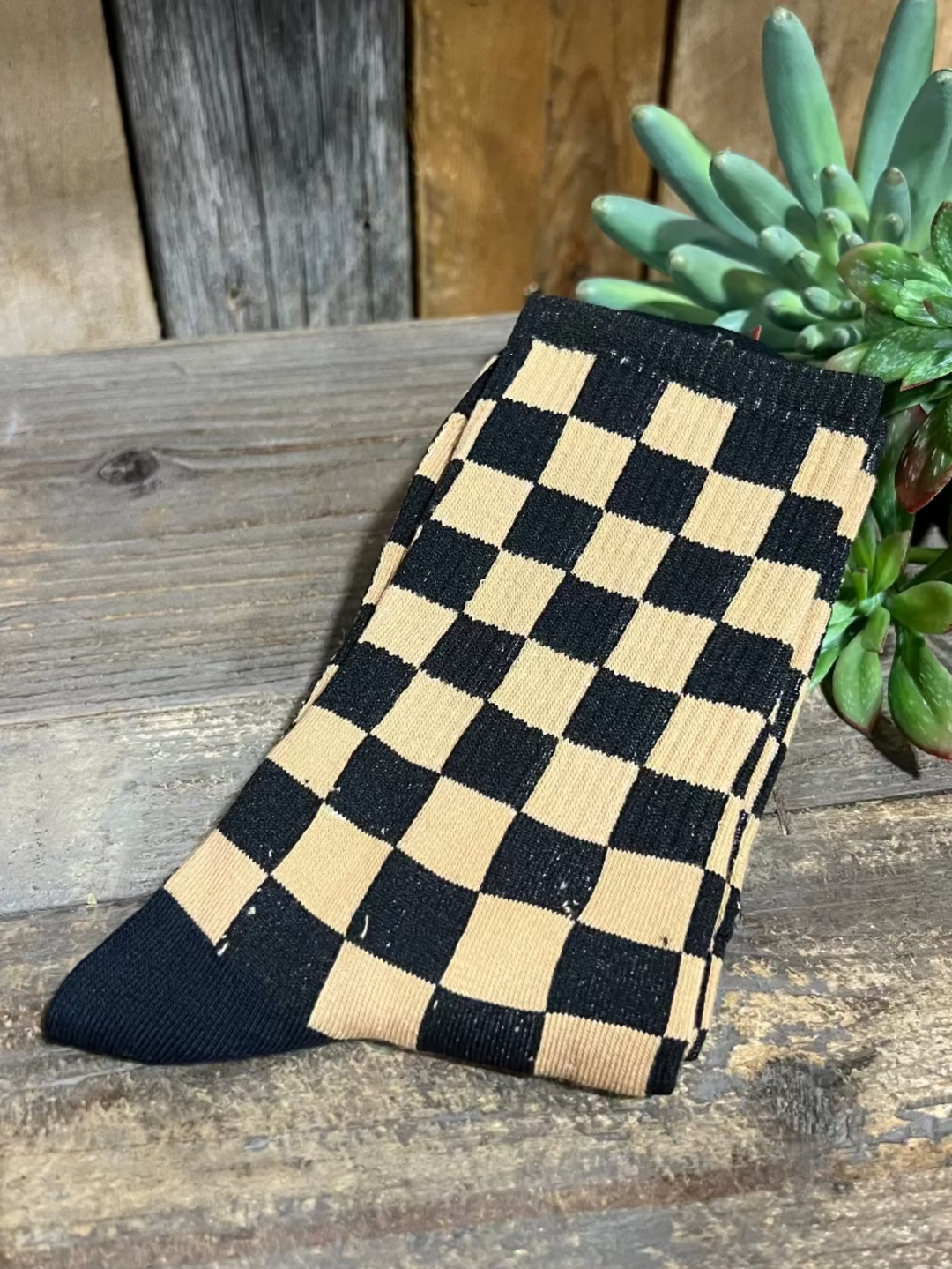 Checkerboard Sporty Socks