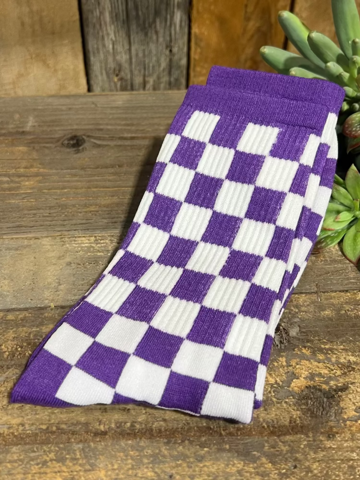Checkerboard Sporty Socks