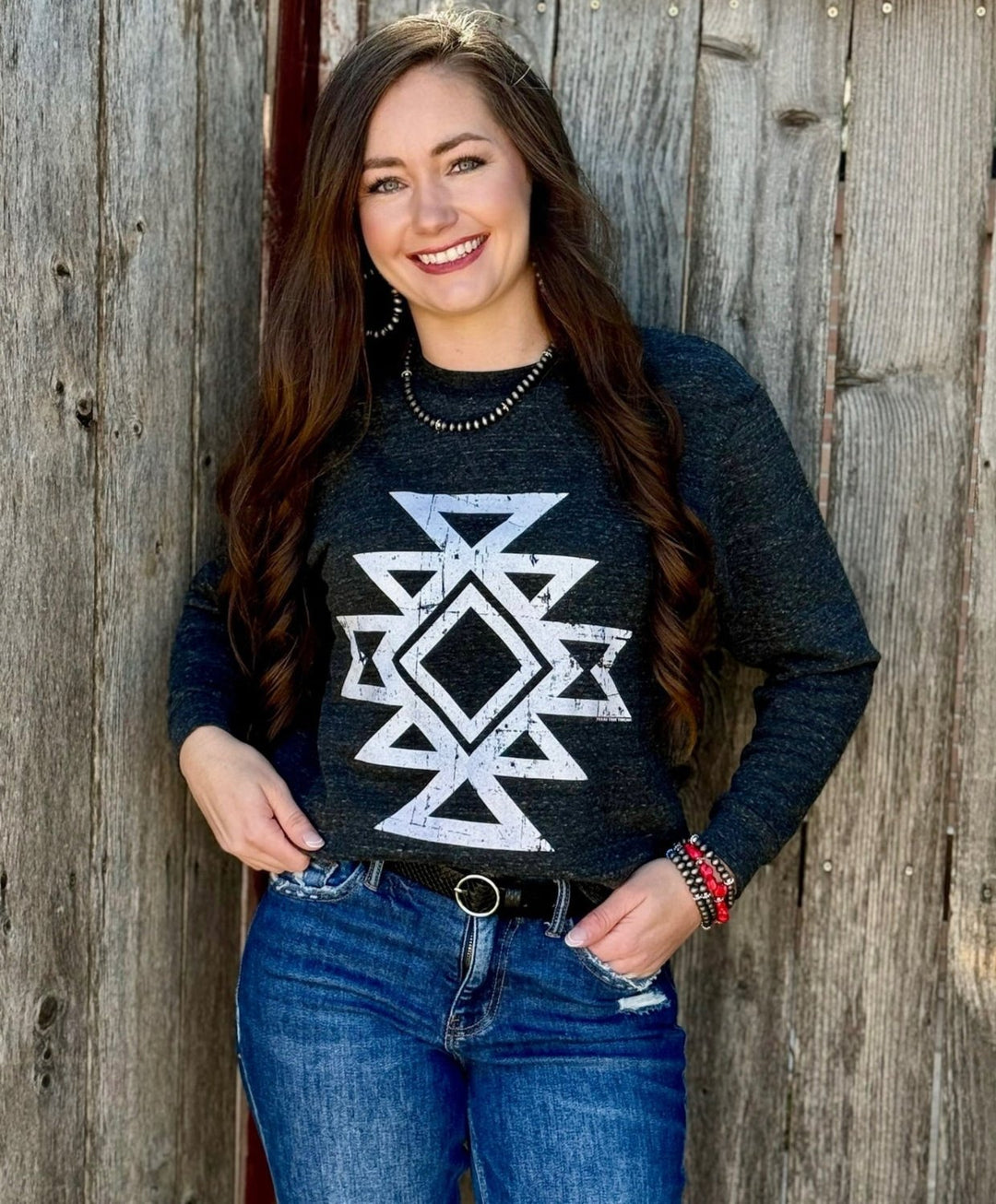 Ringo Aztec Charblack Sweatshirt by Texas True Threads