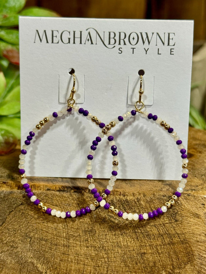 Tiger Purple & White Earrings