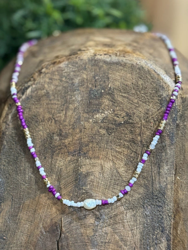 Coach Purple & White Necklace