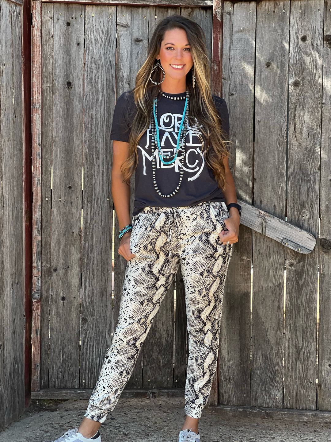 Lydia Snakeskin Joggers by Texas True Threads