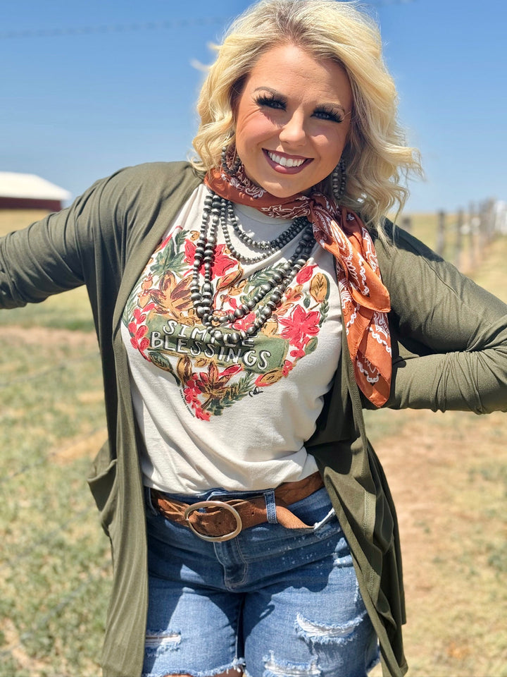 Leah Olive Cardigan by Texas True Threads