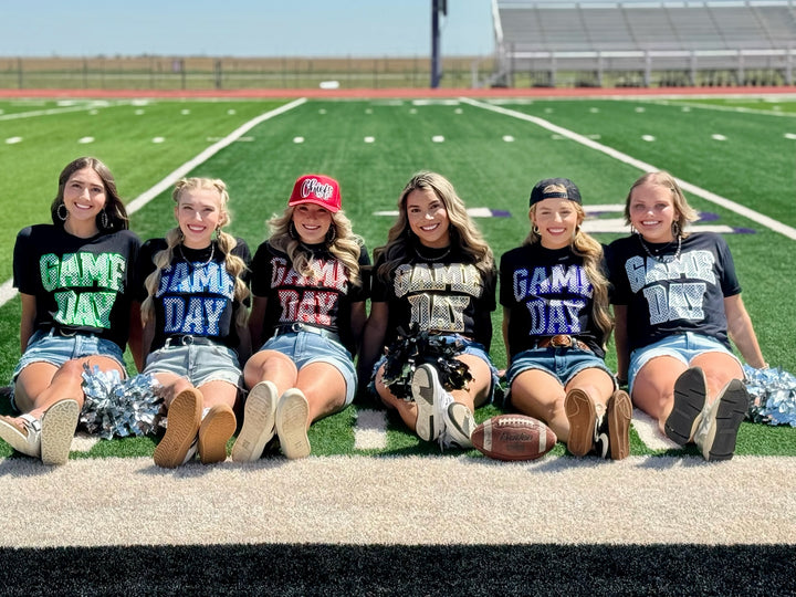Checkered Game Day with Metallic Puff Tee by Texas True Threads