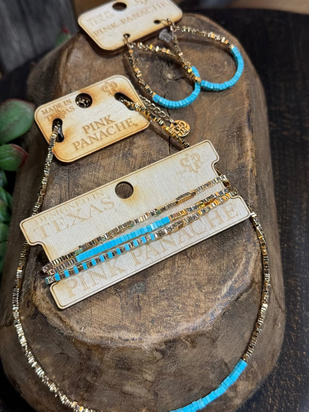 Jendy Gold & Turquoise 3 Strand Bracelet