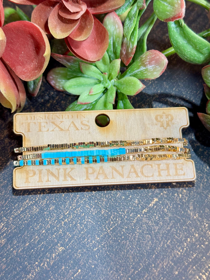 Jendy Gold & Turquoise 3 Strand Bracelet