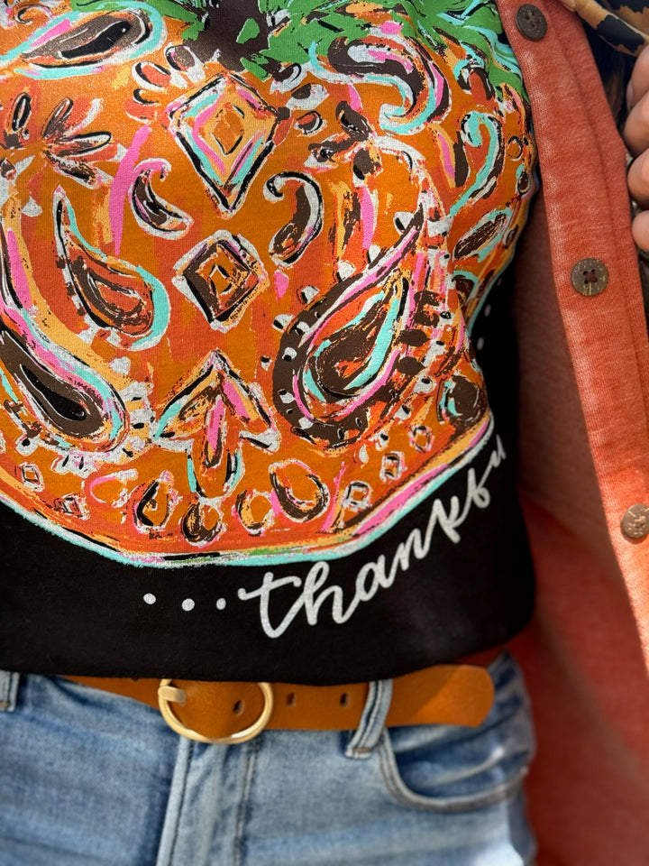 Callie's Thankful Pumpkin Graphic Tee by Texas True Threads