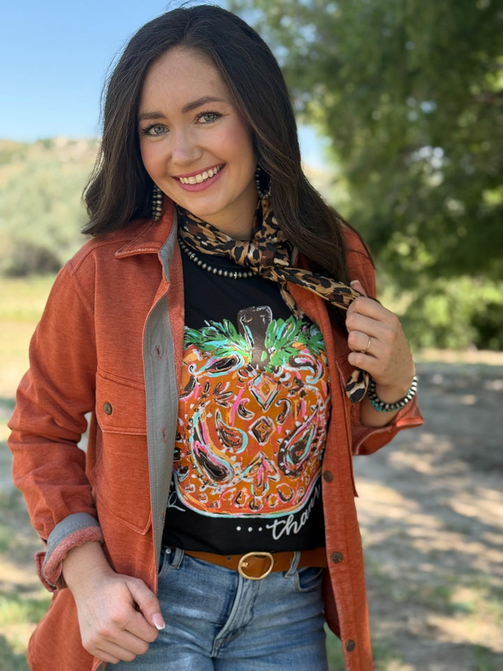 Callie's Thankful Pumpkin Graphic Tee by Texas True Threads