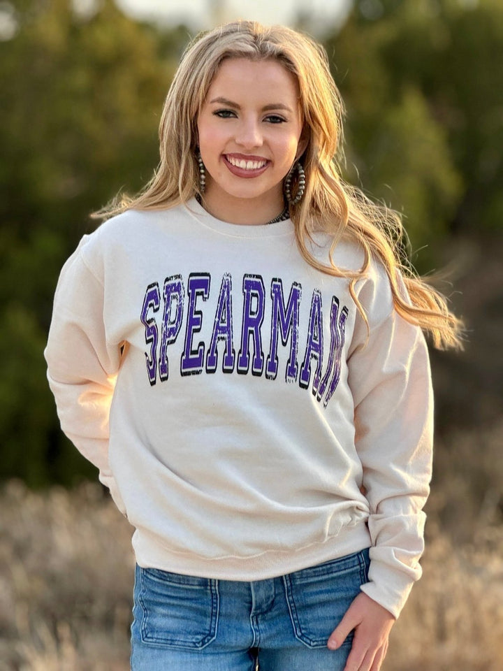 Spearman Varsity Cream Graphic Sweatshirt