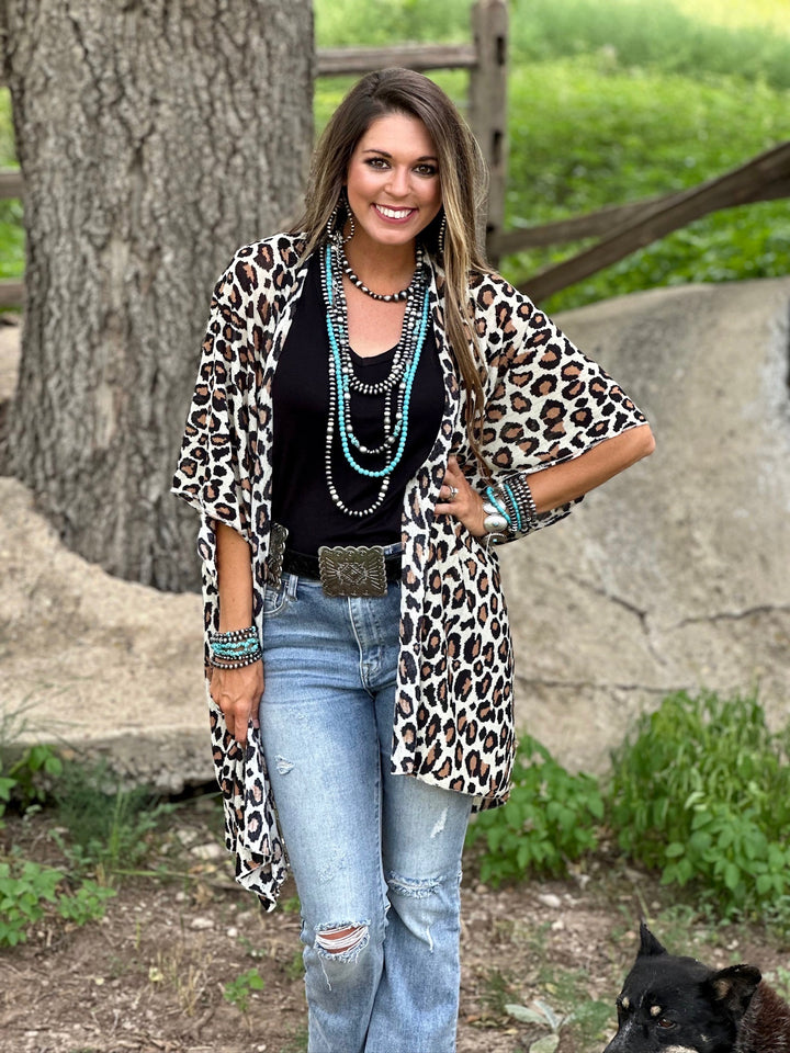 Bekah Leopard Knit Cardigan by Texas True Threads