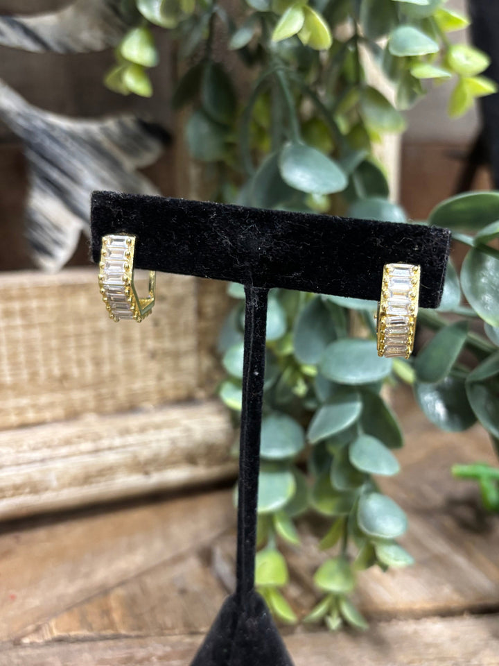 April Baguette Hoop Earrings