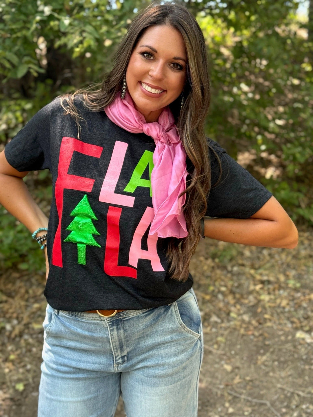 Fa La La with Green Metallic Puff by Texas True Threads