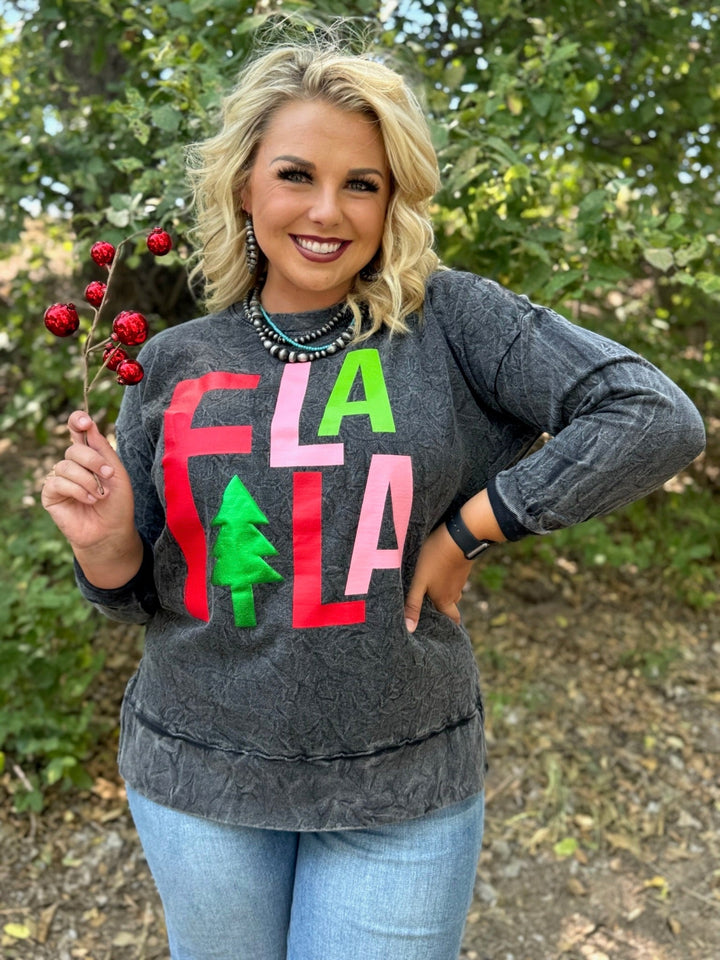 Fa La La with Green Metallic Puff by Texas True Threads