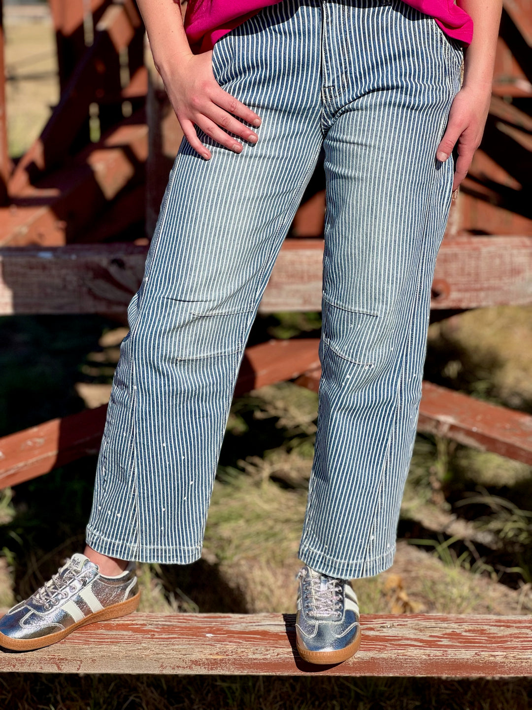 Kate Stripe Barrel Jean