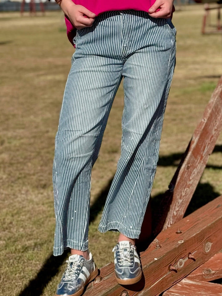 Kate Stripe Barrel Jean