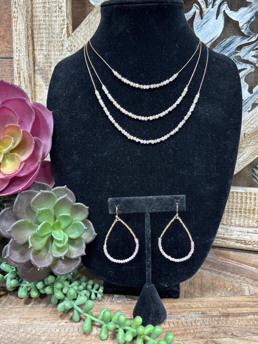 Arkin Pink & Gold Layered Necklace