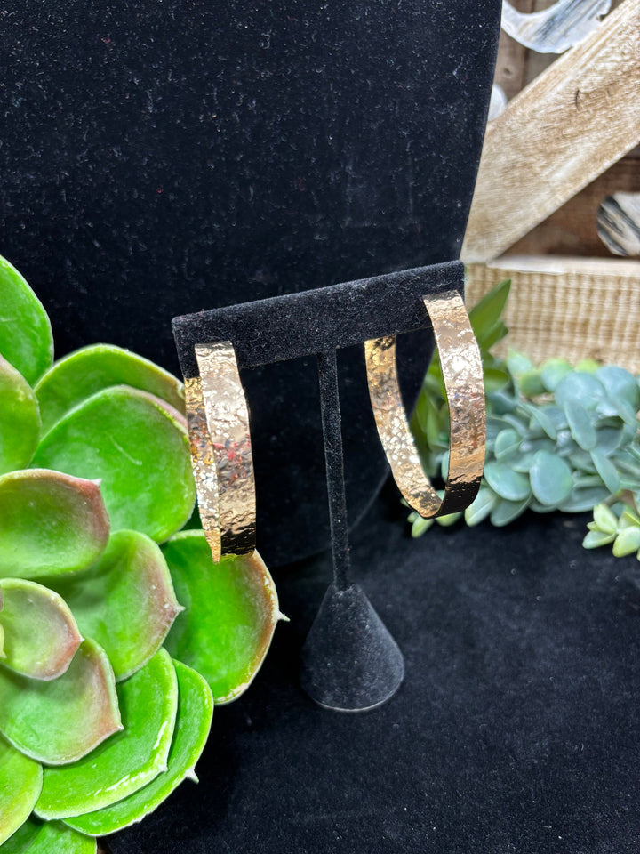 Hammered Gold Hoop Earrings