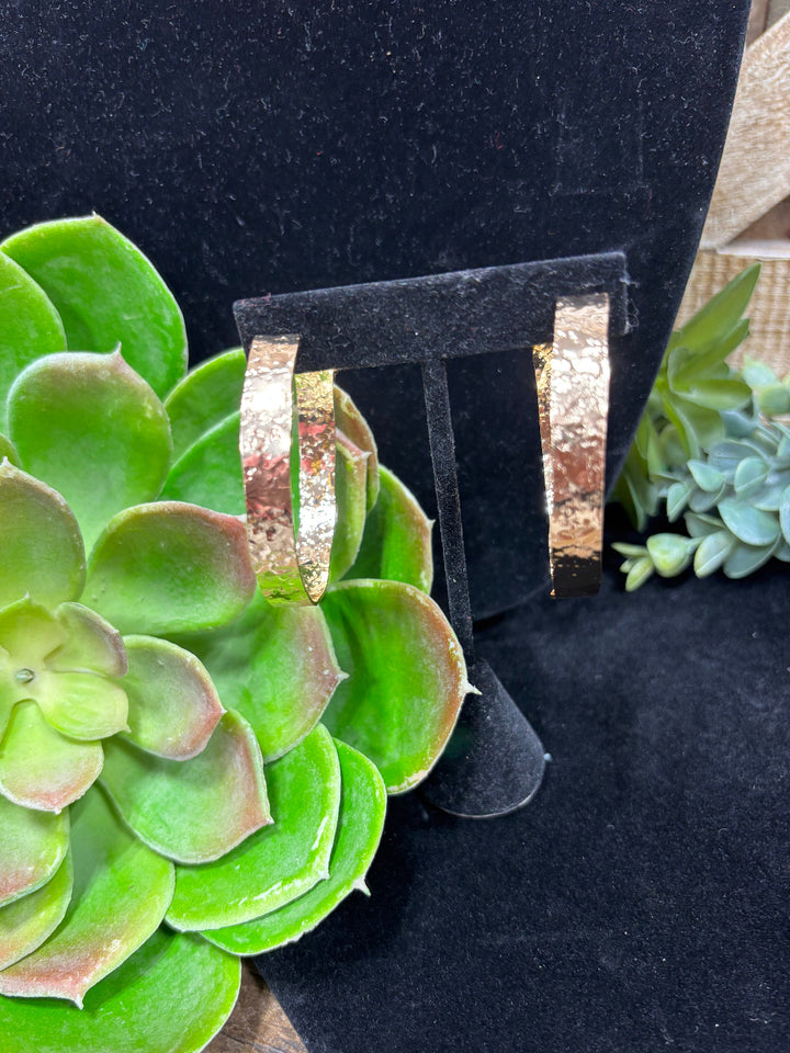 Hammered Gold Hoop Earrings