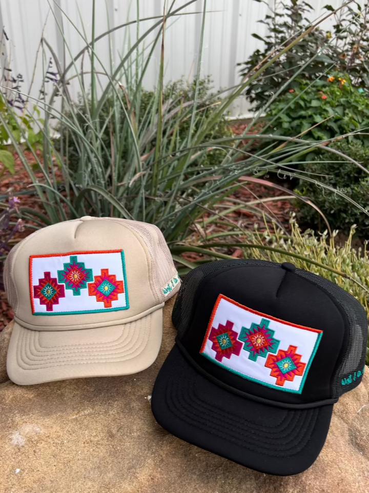 Aztec Embroidered Trucker Cap