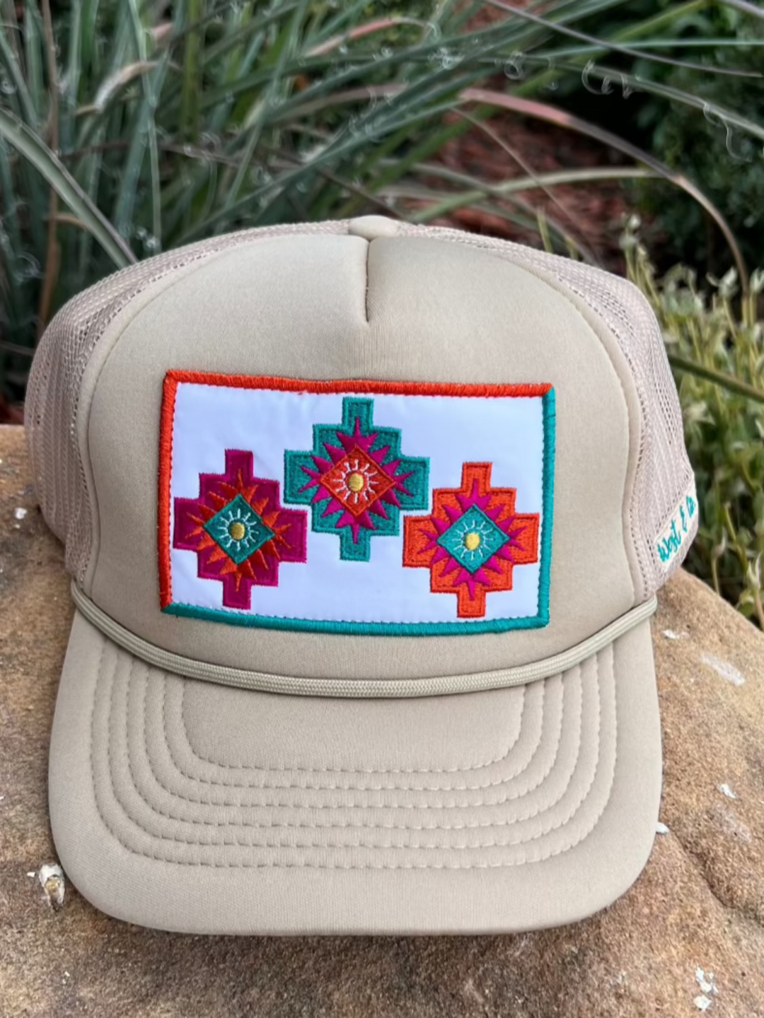 Aztec Embroidered Trucker Cap