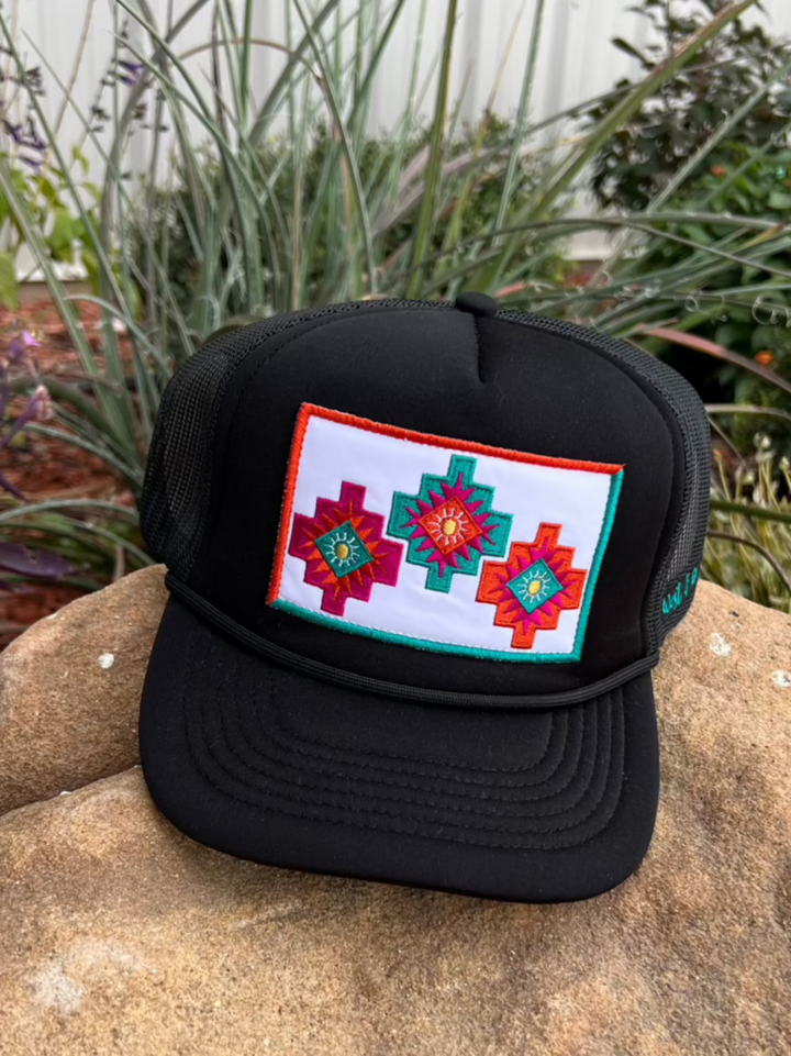 Aztec Embroidered Trucker Cap