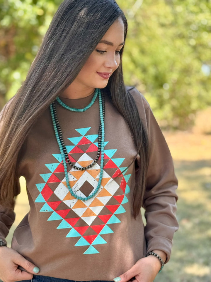 Ryanne's Fall Aztec Sweatshirt by Texas True Threads