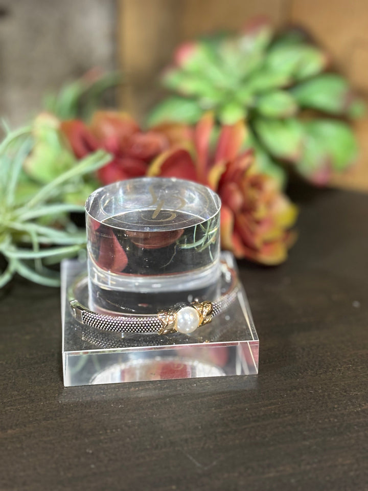 Berlin Silver Pearl Bangle Bracelet