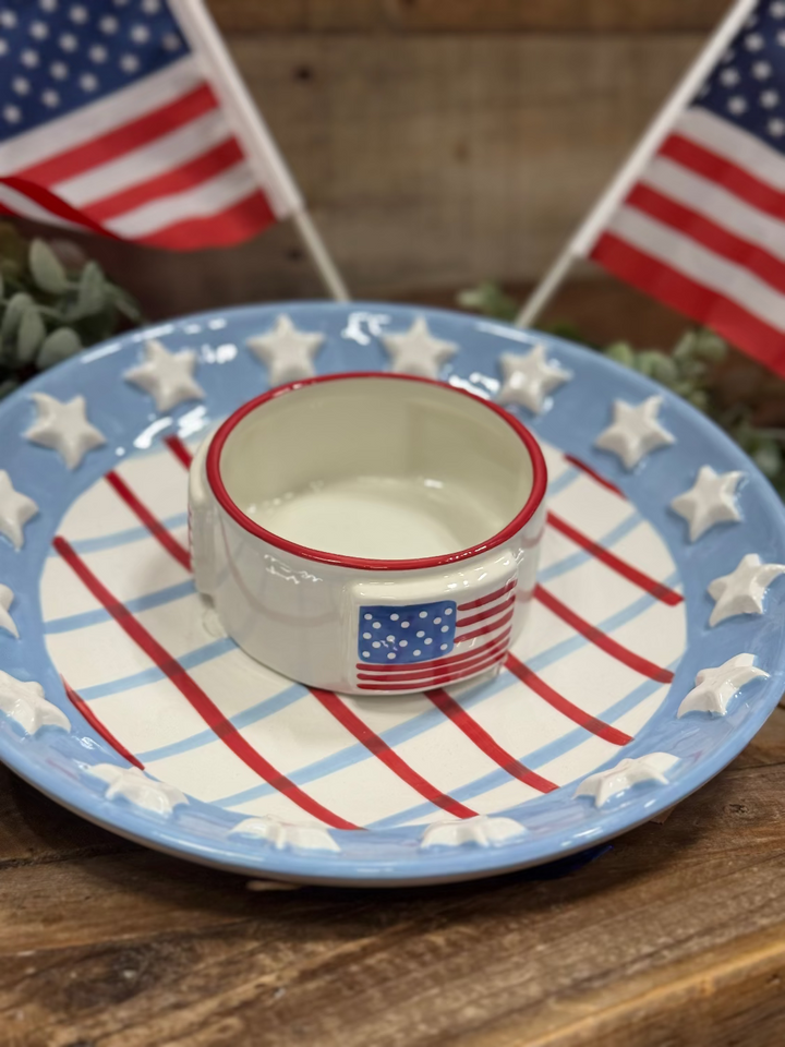 Americana Chip and Dip Set by Mud Pie