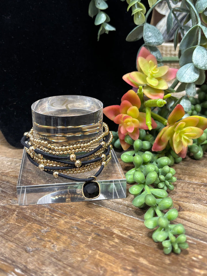 Black & Gold 9 Strand Bracelet