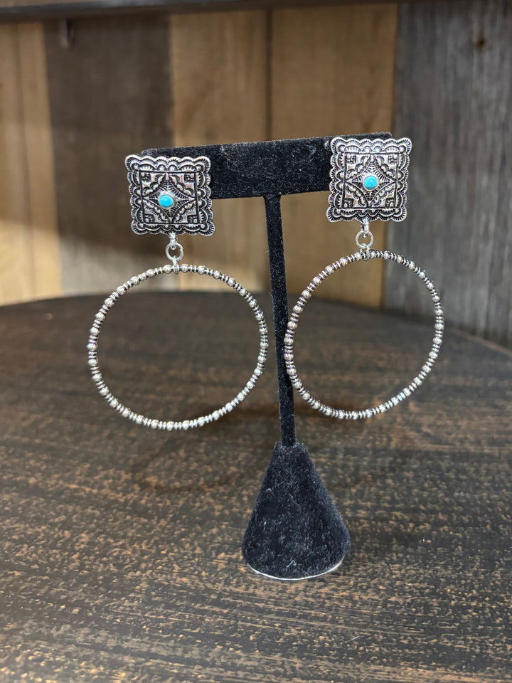 Canton Silver Dotted Hoop Earrings