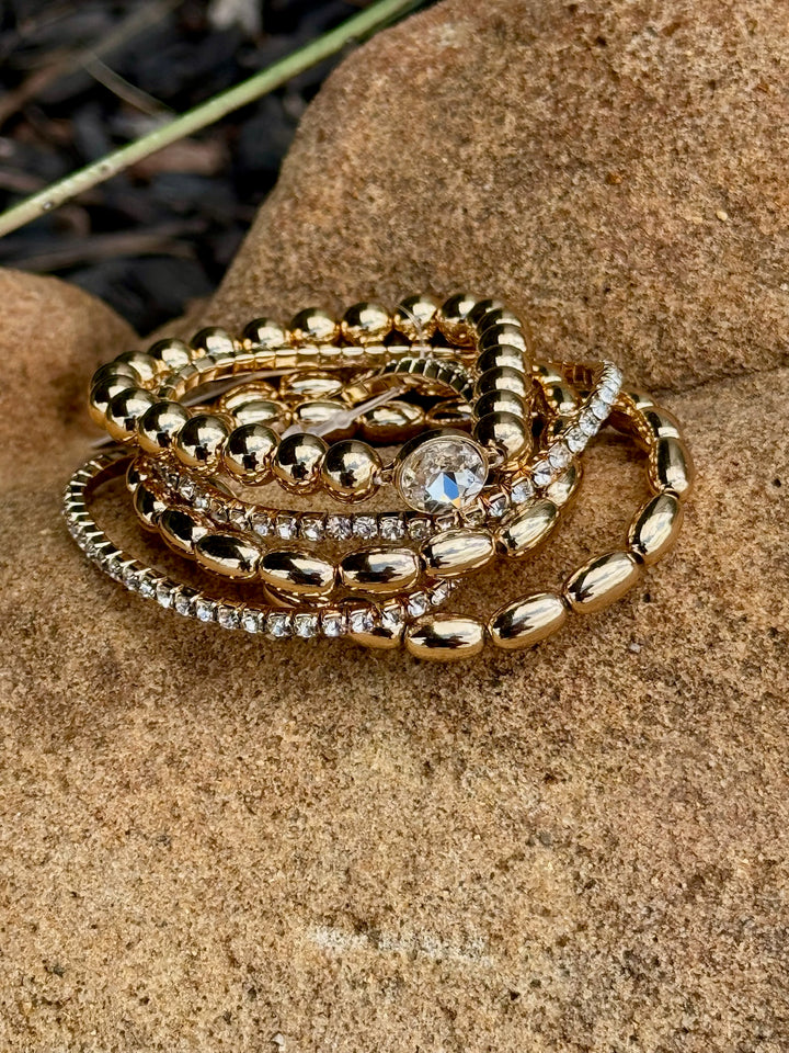 Nashville 5 Strand Gold Bracelet Set