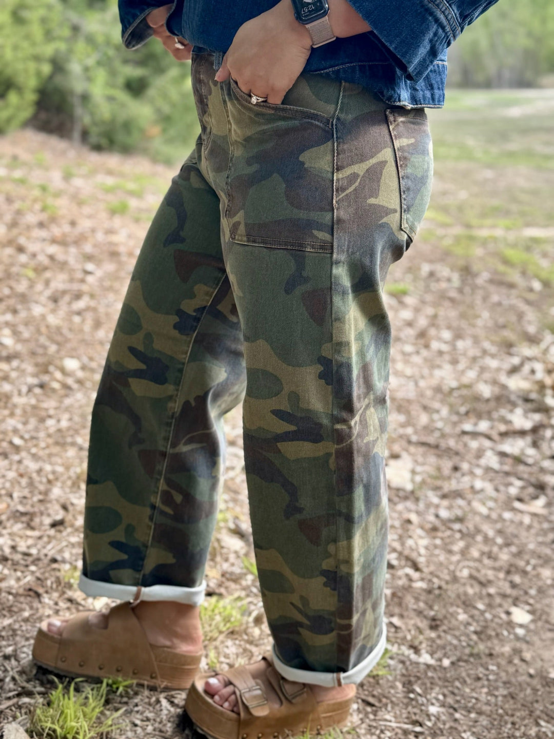 Kili Camo Wide Leg Jean by Risen