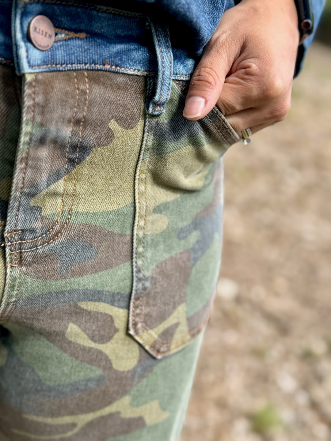 Kili Camo Wide Leg Jean by Risen