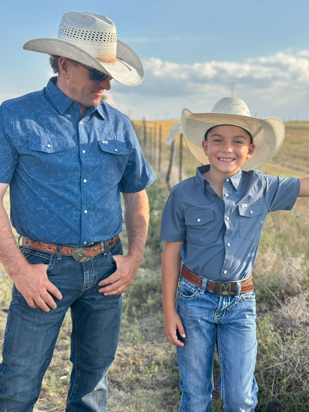 The Carson in Blue Short Sleeve Snap Shirt by Ferrell