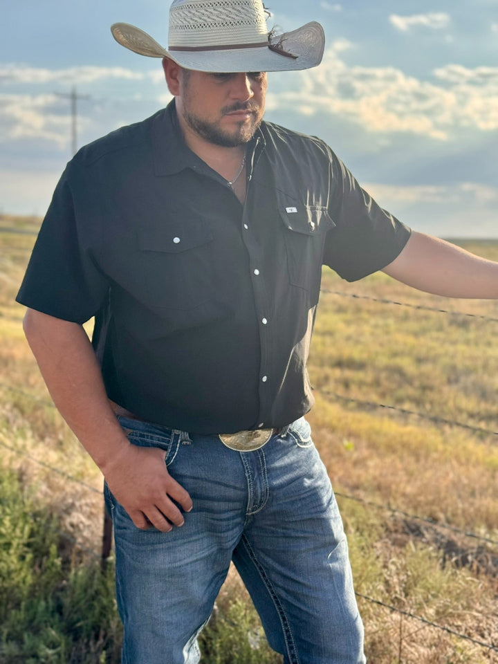 Core - Men's Black Short Sleeve Snap Shirt by Ferrell