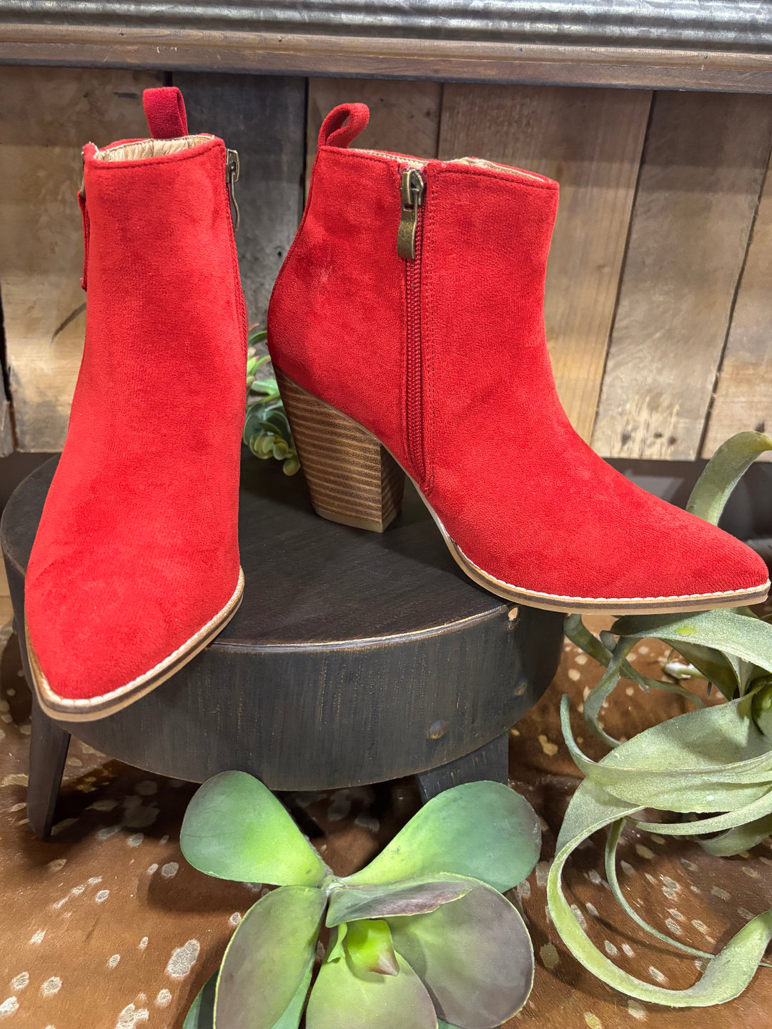 High Standards Faux Suede Booties by Corkys