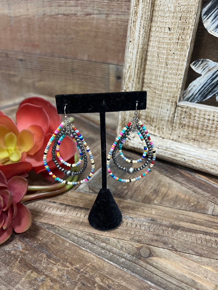 Cancun Multi Beaded Teardrop Earrings