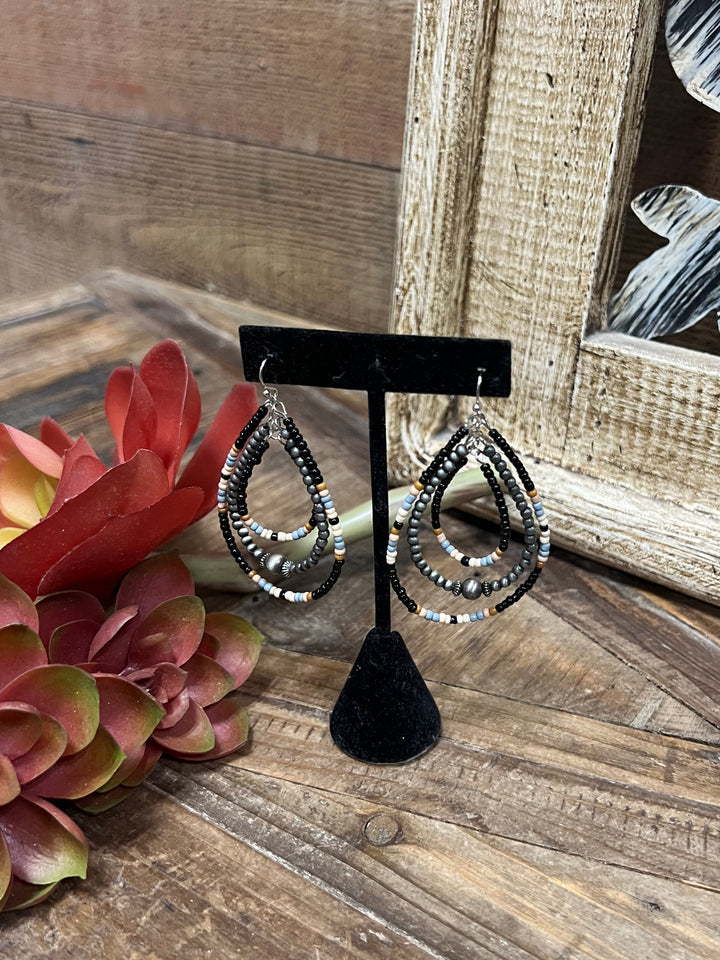 Burlington Black Beaded Teardrop Earrings